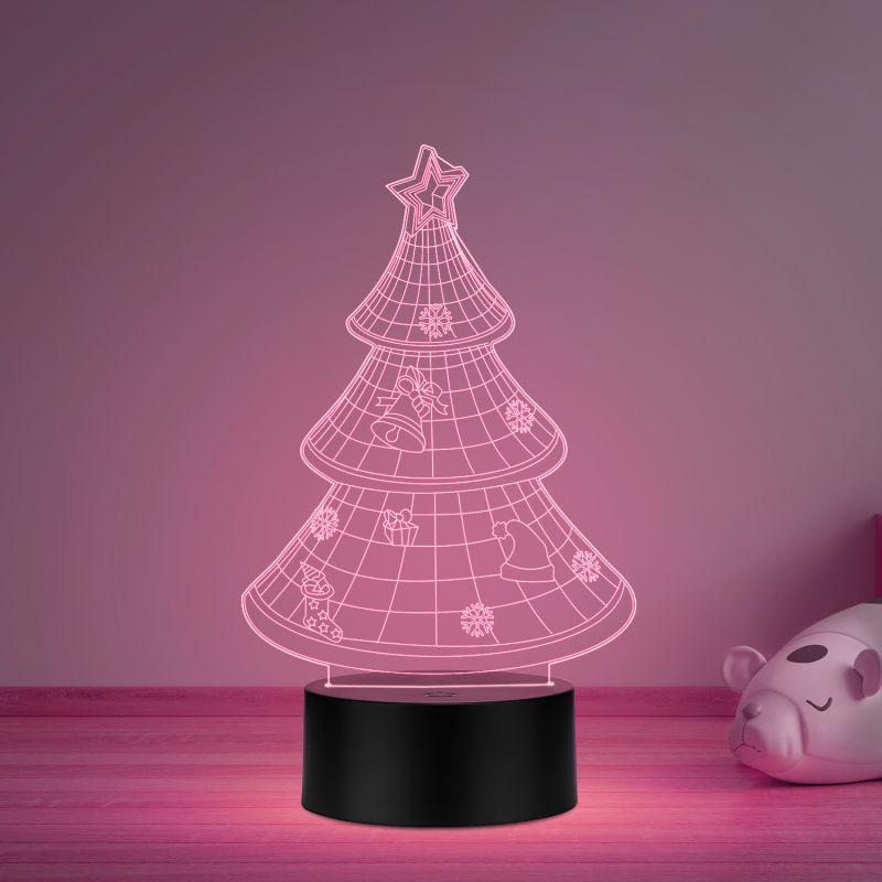 3D Illusion Christmas Tree Led Night lamp with multicolored Gift for Christmas